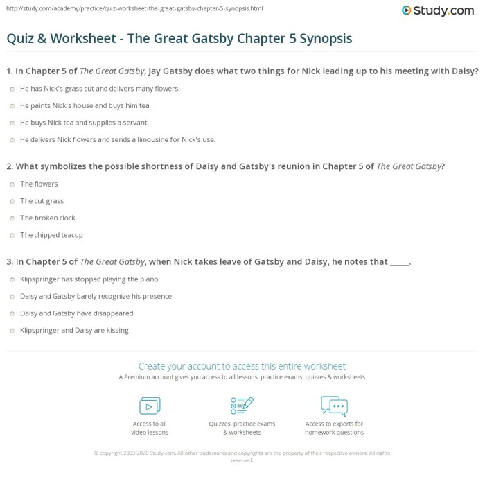 Chapter 1 quiz great gatsby