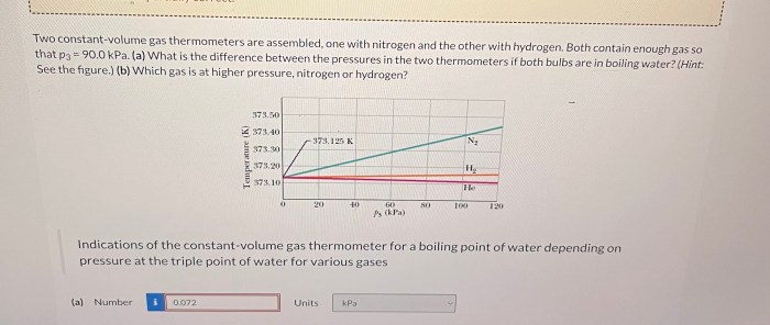 Two constant-volume gas thermometer are assembled