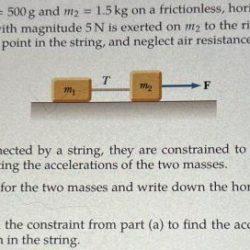 Masses two string m2 m1 connected diagram pulley placed problem shown fixed